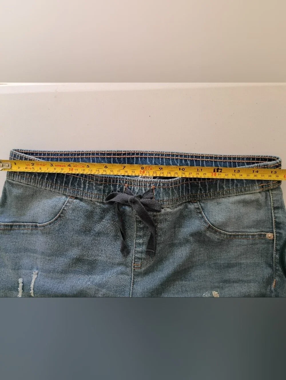Justice Light Blue Distressed Skinny Jeans with Drawstring